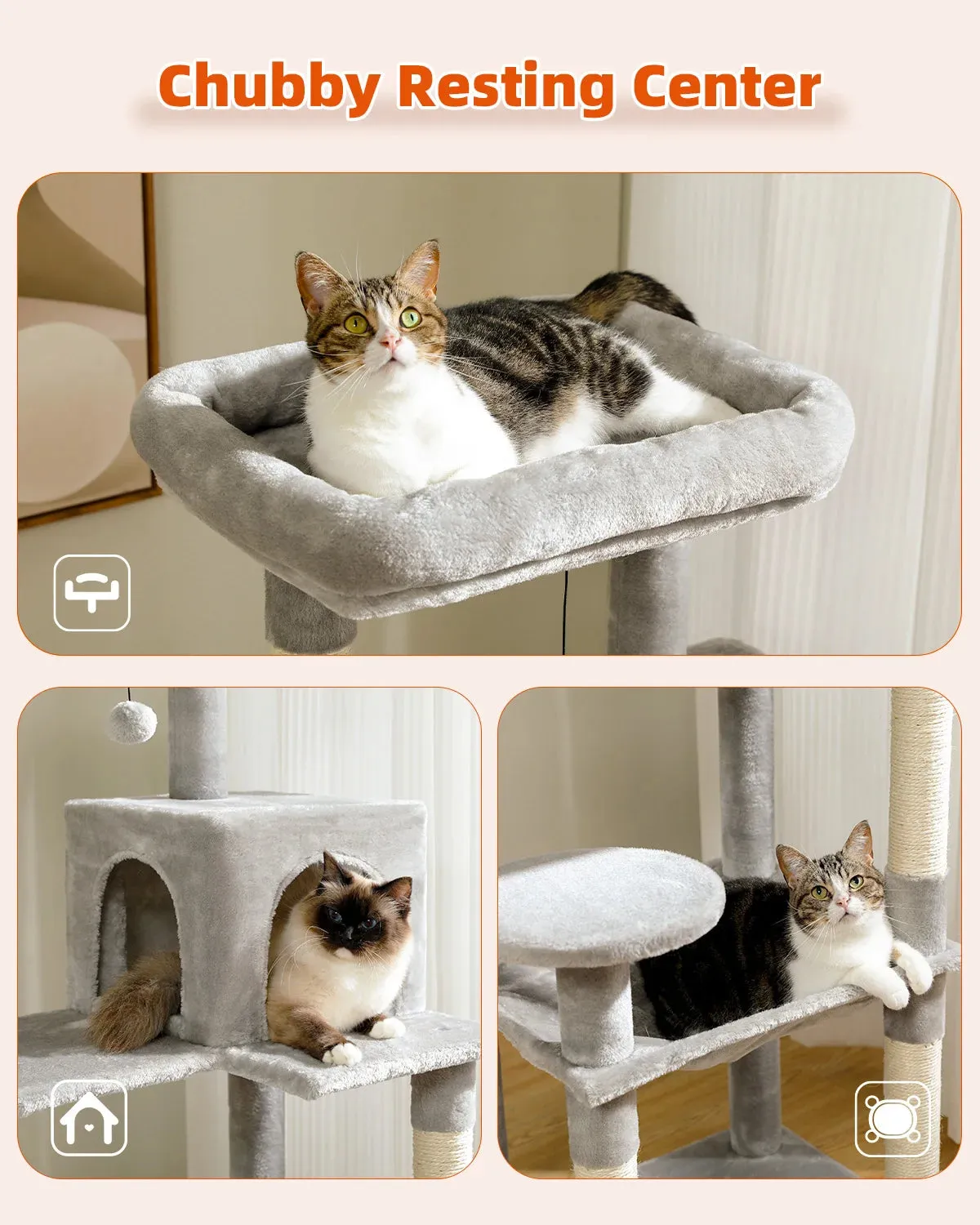 Multi-Level Cat Tree with Condo and Scratching Posts