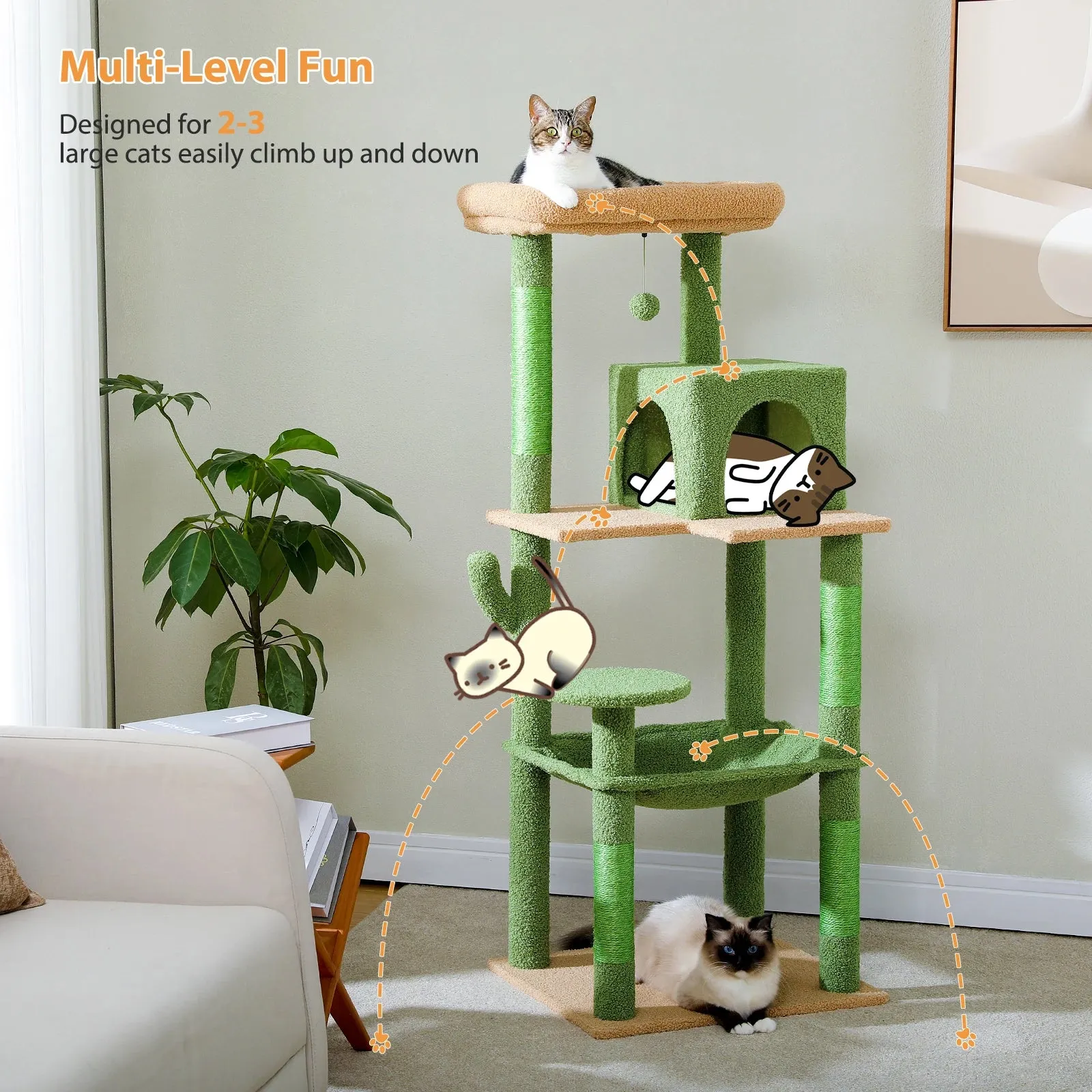 Multi-Level Cat Tree with Condo and Scratching Posts