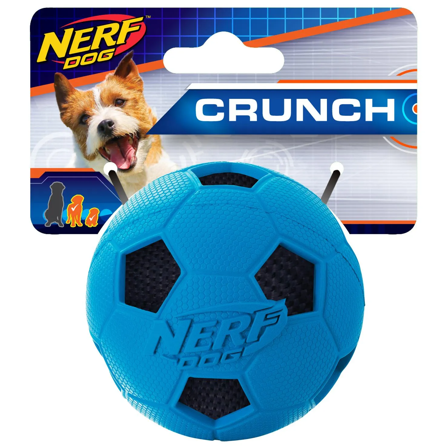 Nerf 2.5in Soccer Crunch Ball Dog Toy