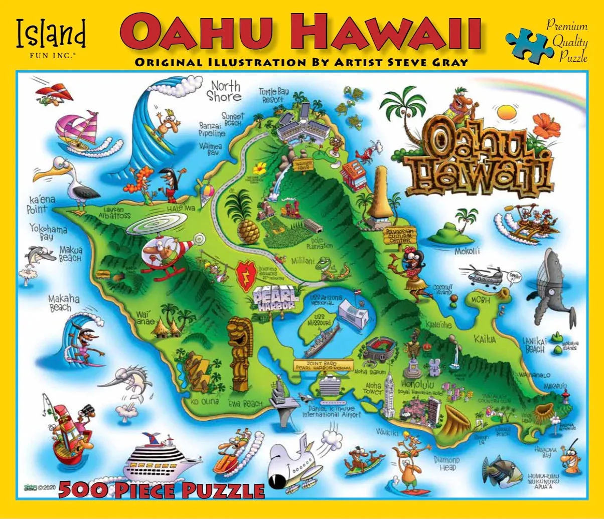 Oahu Hawaii Jigsaw Puzzle by Steve Gray, 500-Pieces