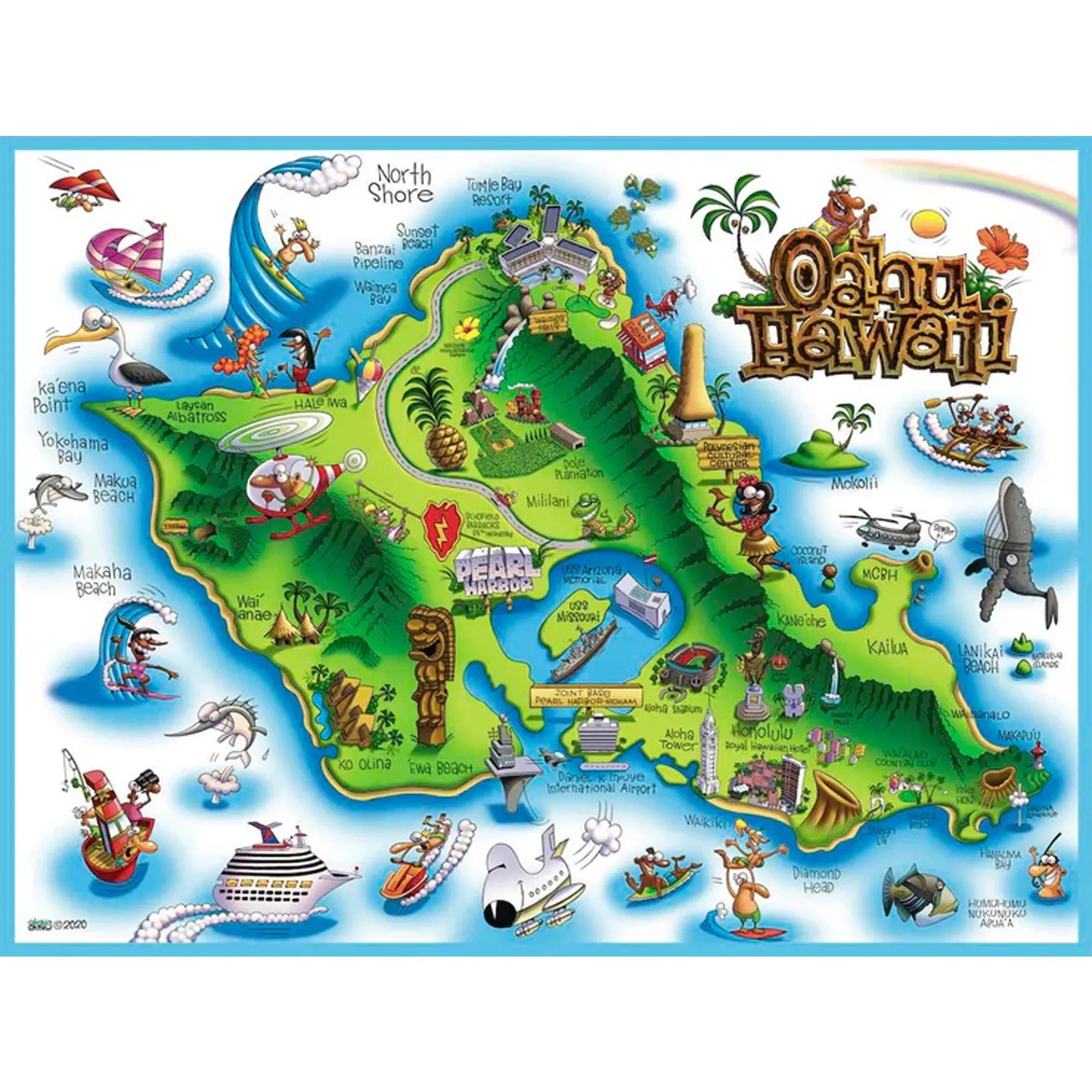 Oahu Hawaii Jigsaw Puzzle by Steve Gray, 500-Pieces