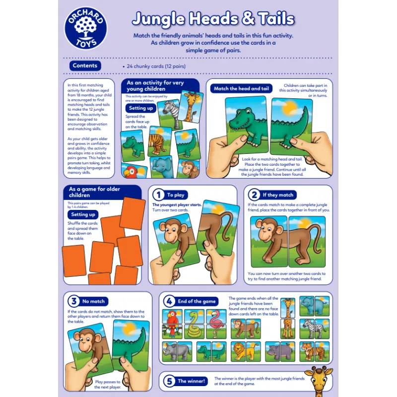 Orchard Toys Game - Jungle Heads & Tails Game