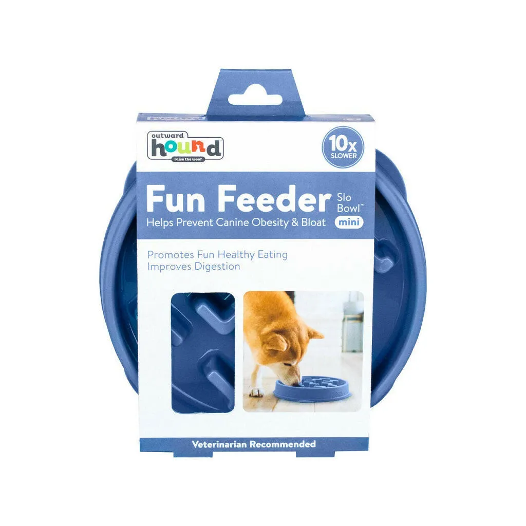 Outward Hound Fun Feeder Slo Bowl Slow Feeder Dog Bowl, Blue