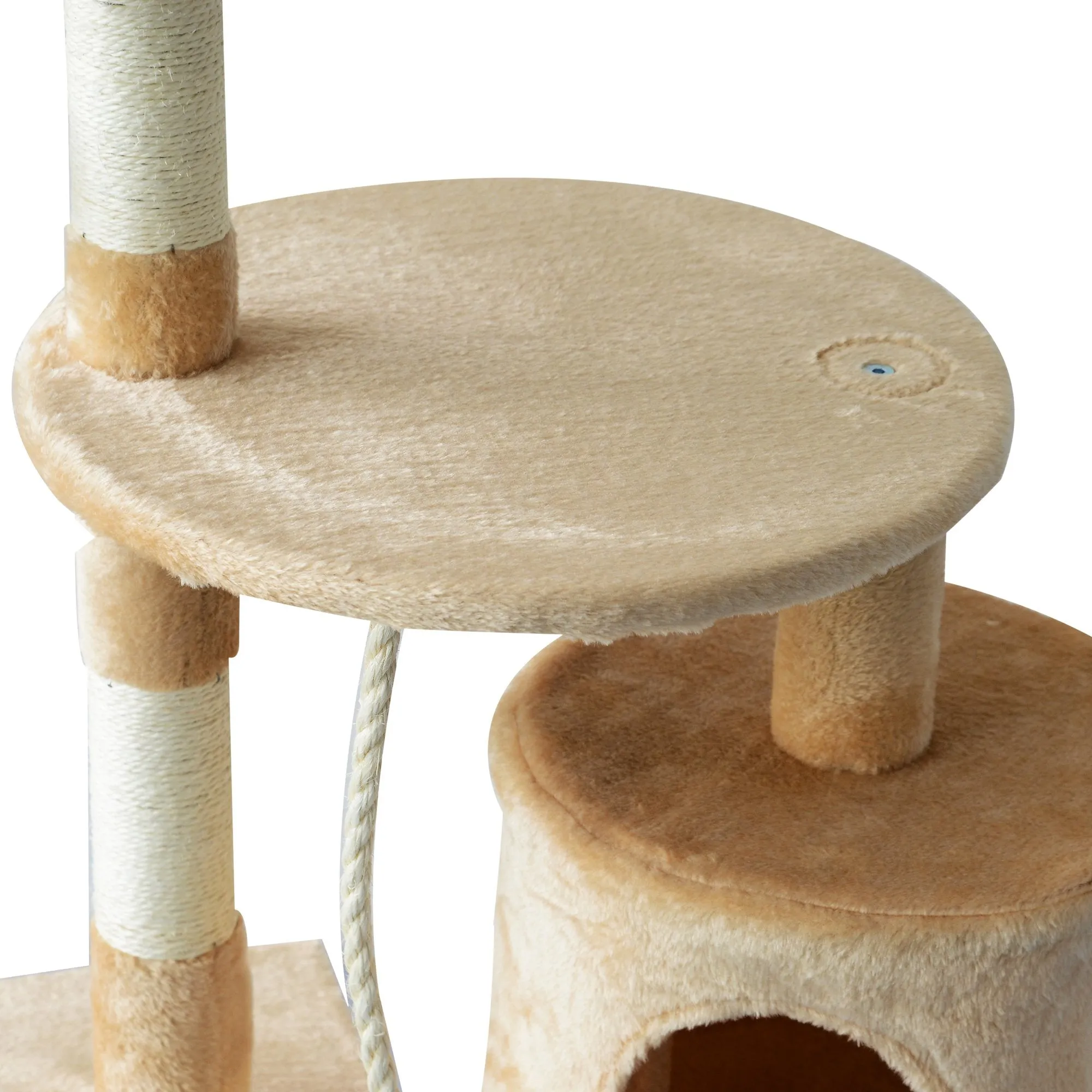 PawHut 40Lx 40Wx114H cm Cat Tree House Scratching Post Ball