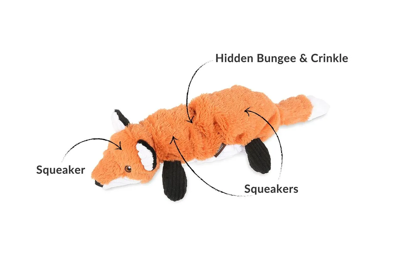 P.L.A.Y. Forest Friends Squeaky Plush Dog toys, Forest the Fox