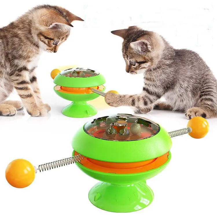 Rotating Interactive Cat Toy with Catnip Dispenser