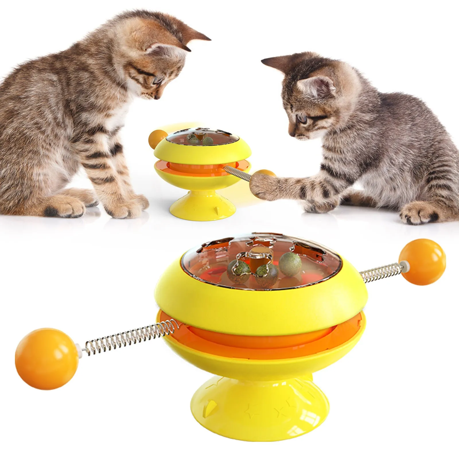 Rotating Interactive Cat Toy with Catnip Dispenser