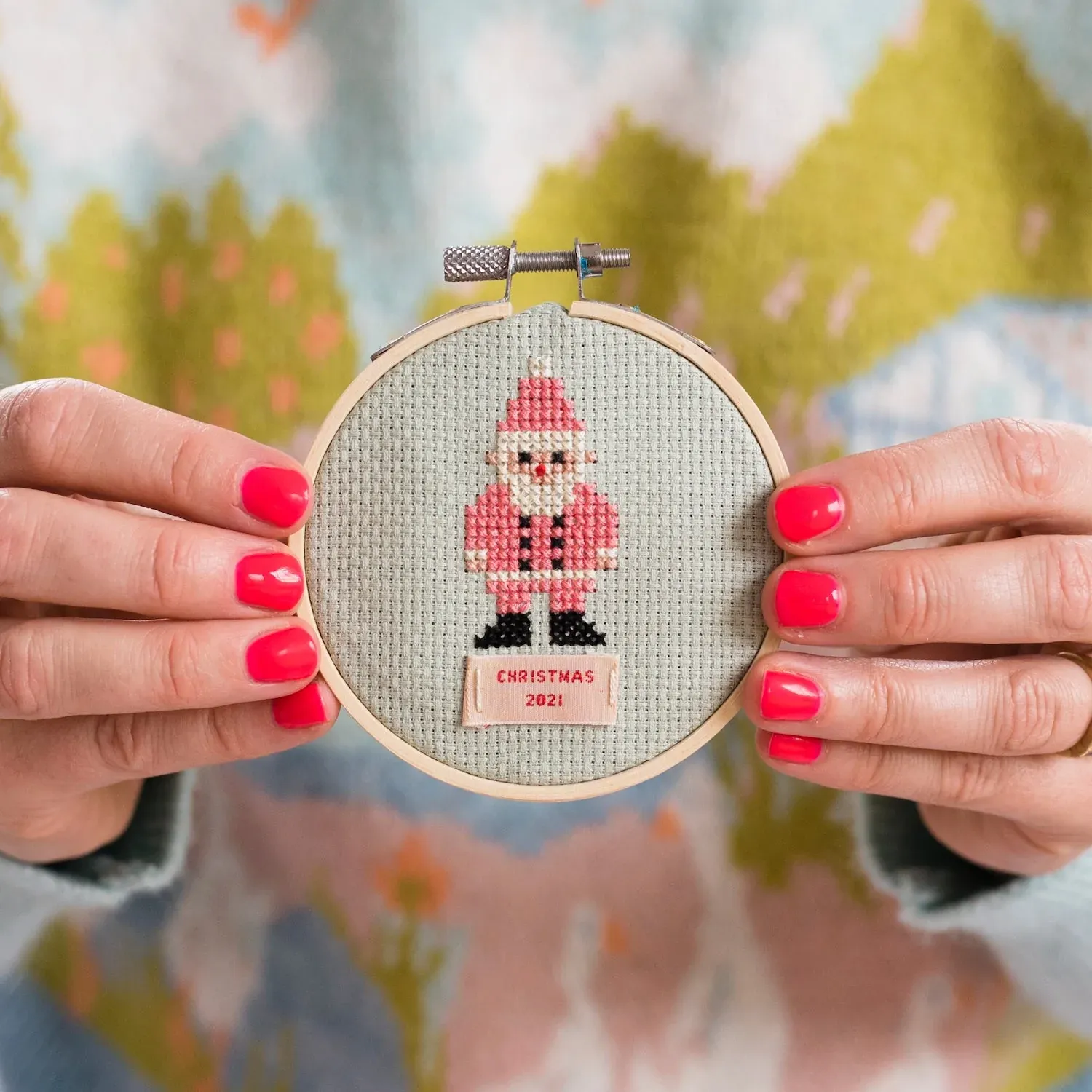 Santa Cross Stitch Kit <br> Small Hoop