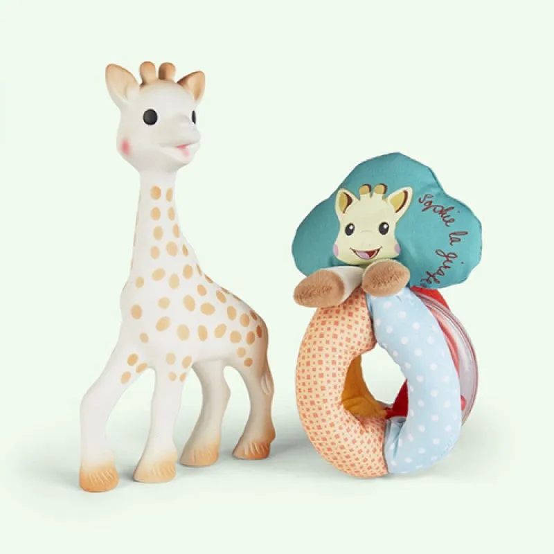 Sophie La Girafe Sophiesticated Rattle Set (Sophie La Girafe & Fabric Rattle)