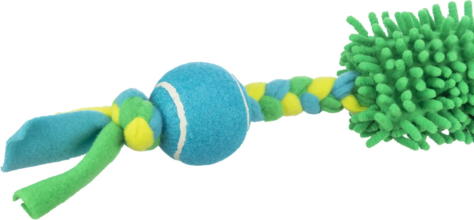 Trixie | Dog Sports Toy | Bungee Handle with Floppy & Plaited Fleece, Moppy Pillow & Tennis Ball