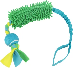 Trixie | Dog Sports Toy | Bungee Handle with Floppy & Plaited Fleece, Moppy Pillow & Tennis Ball