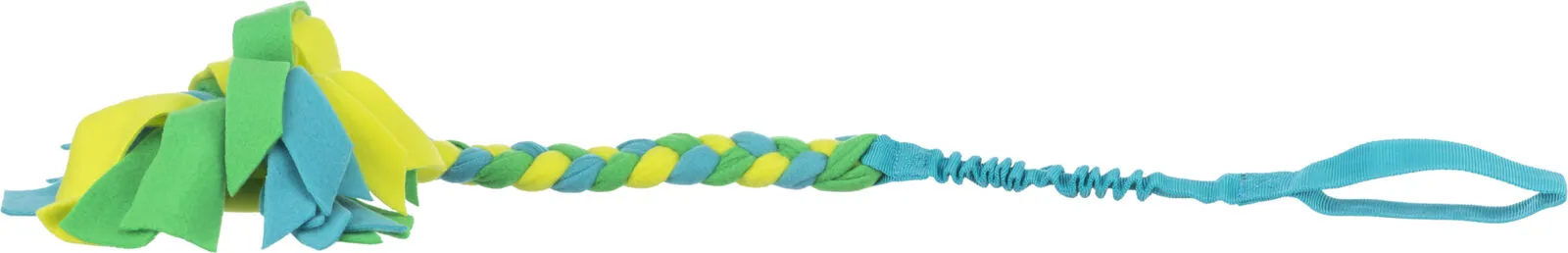 Trixie | Dog Sports Toy | Long Plaited Floppy Fleece Tugger with Bungee Handle