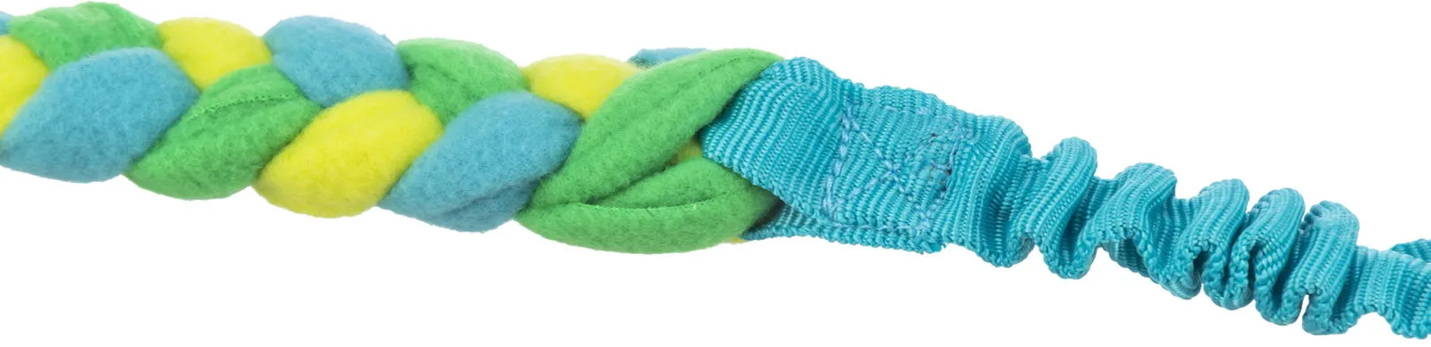 Trixie | Dog Sports Toy | Long Plaited Floppy Fleece Tugger with Bungee Handle