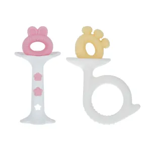 Wand and Tuba Teether Set | Pink & Yellow